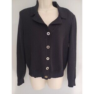 St John Knit Black Jacket- Vintage Sz M- Sport Essentials